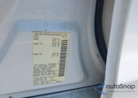 2014 Nissan Altima 2.5/2.5 S/2.5 Sl/2.5 Sv from USA, damaged, VIN 1N4AL3AP7EN377577